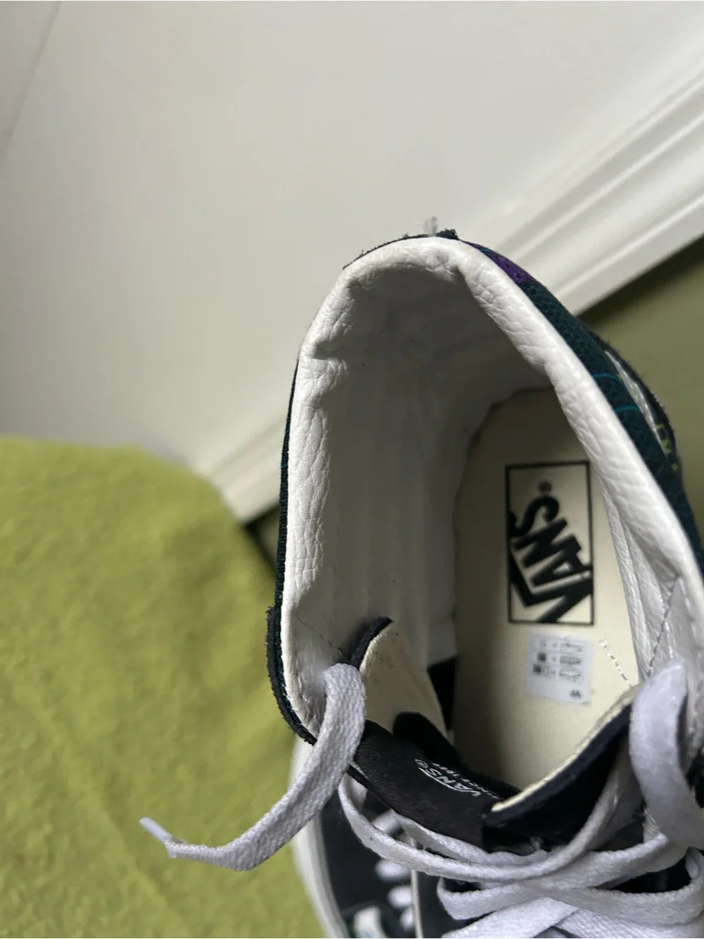 New Vans Women’s Navy Blue  green with purple Slip-On Sneakers